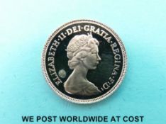 A 1980 proof gold half sovereign cased