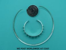 A designer hallmarked silver bracelet,
