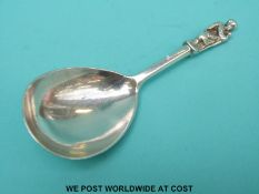 A Victorian hallmarked silver apostle caddy spoon, London 1872 maker Henry Holland, length 9.