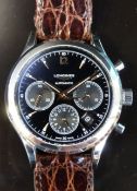 Longines Heritage gentleman's automatic chronograph wristwatch with date aperture,