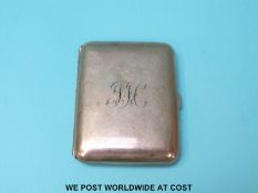 A gold plated cigarette case,