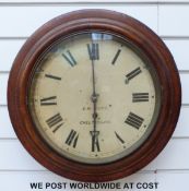 A late 19th early 20th century mahogany cased dial clock, E.M.