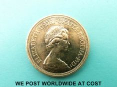 A 1974 Elizabeth II second head gold full sovereign