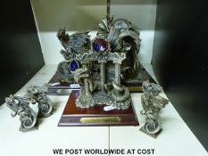A collection of dragon models including pewter Myth & Magic examples