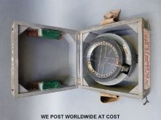A type PII military compass in original wooden box, possibly ex Spitfire, Lancaster, Mosquito etc.
