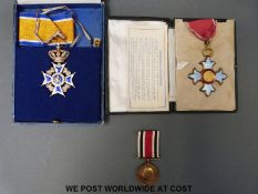 A CBE, Dutch Order of Orange Massau medal and Special Constabulary medal,