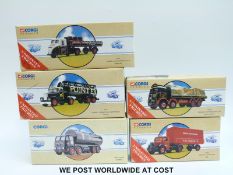 Five Corgi Road Transport and Commercials diecast model lorries, all in original boxes.