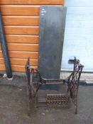 A Singer treadle base with slate top
