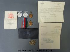 A set of four WWII medals awarded to M.B.C.