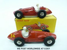 French Dinky Toys diecast model Auto De Course Ferrari with red body,