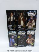 Six Kenner Star Wars Collector Series action figures comprising Han Solo, Obi-Wan Kenobi,