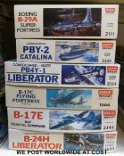 Six Academy Minicraft 1:72 scale model aircraft kits, all in original boxes,