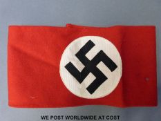 A Nazi German armband with label verso