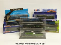 Ten Corgi Rail Legends N gauge model locomotives, all in clear display cases some in outer boxes.