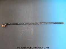 A 19thC Irish blackthorn shillelagh or club