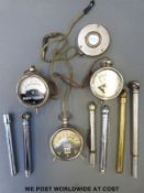 A quantity of vintage car or bicycle tyre pressure gauges,
