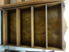 A small oak bookshelf with reeded fronts to shelves (W61 x D17 x H108cm)