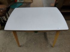 A retro table with formica top and single drawer (L87 x W59 x H66cm)