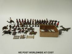 Over 50 Britains and similar lead soldiers and other figures,