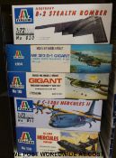 Five Italeri 1:72 scale model aircraft kits,