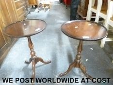 A pair of reproduction wine tables