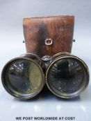 A pair of military binoculars marked John Paul Irven HMS Agincourt January 1888,