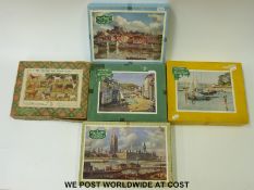 Five Victory jigsaw puzzles, four from the popular series P6 Windsor Castle,
