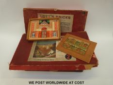 Four sets of building blocks including Lott's Bricks No 2 sets,