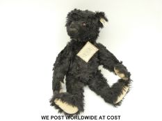 Steiff Original British Collectors 1912 replica Teddy Bear with black mohair,