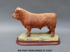 A Border Fine Arts Highland Bull (273/500) with base and certificate