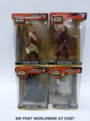 Four Star Wars Episode 1 action figures comprising Qui-Gon Jinn, Darth Maul,
