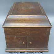 HMV vintage wind up gramophone with internal horn and retailer's label for Dale, Forty & Co. Ltd.