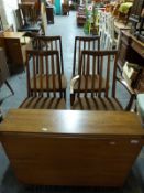A retro G plan drop leaf table and four chairs