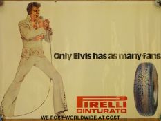 Elvis Presley related advertising posters subjects include 'Pirelli' his songbook, video,