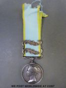 Crimea medal with Sebastopol and Inkermann clasps awarded to Charles Gilbert 44th Regiment with a