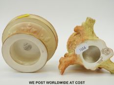 Royal Worcester China Works blush ivory cache pot in the form of a basket,