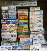 Thirty-five Aoshima, Lindeburg Line, Eidai and other model aircraft kits, all in original boxes.