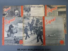 Seven German WWII propaganda magazines comprising 5 signals,