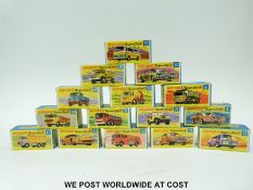 Fifteen Matchbox Superfast 1-75 series diecast model vehicles 8, 10, 12, 21, 22, 28, 29, 33, 35, 47,