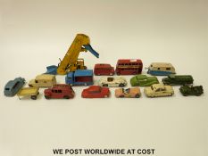 Sixteen Corgi, Dinky and Dinky Supertoys diecast model vehicles including military,