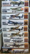 Nine Matchbox 1:72 scale model aircraft kits,