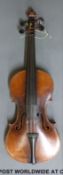 A cased late 19th / early 20th century German violin with 35.