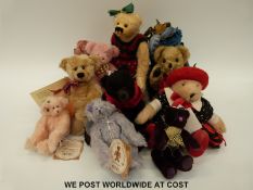 Eleven teddy bears by Bartons Creek, Bo Bear Designs,