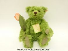 Steiff Original 1997 Holland Exclusive Hellgrun 35 Teddy Bear with green mohair, jointed limbs,