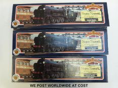 Three Bachmann 00 gauge 4-6-0 Maunsell Lord Nelson Class locomotives,