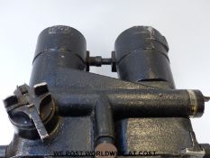 A pair of German WWII Carl Zeiss Kriegsmarine 20 degree 10 x 80 Fortress binoculars with Nazi eagle