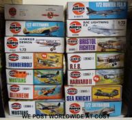 Fourteen Airfix 1:72 scale model aircraft kits,