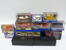 Twelve Corgi diecast model vehicles including two Connoisseur collection Jaguars,
