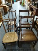 Four 19thC chairs including a piano chair