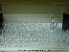A quantity of cut glass and other glassware,